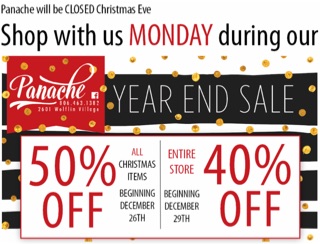 Post-Christmas Shop Sale at Panache