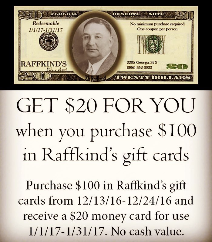 Raffkind’s Gift Card Exclusive