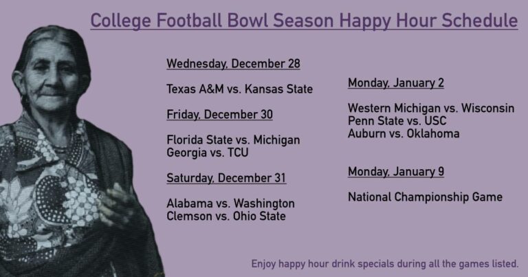 College Football Happy Hour at Ruby Tequila’s